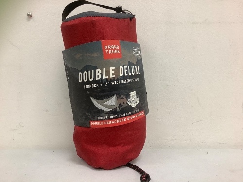 Grand Trunk Double Deluxe Hammok + 2 Wide Hanging Straps, E-Comm Return - Lot 730