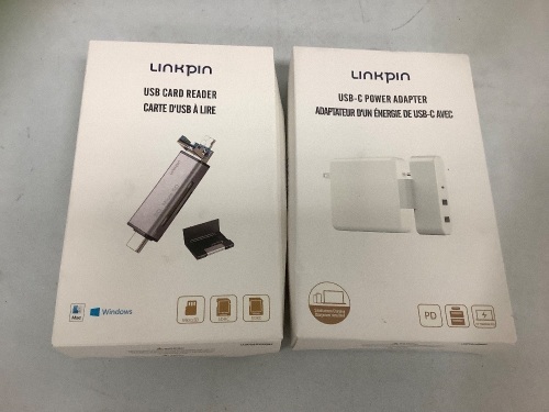 USB Card Reader and USB-C Power Adapter, Appears New, Sold as is - Lot 655G