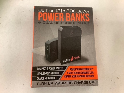 Action Heat Power Banks for Action Heat Garments, E-Commerce Return, Sold as is - Lot 673G