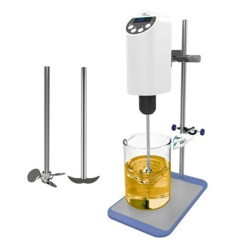 LABFISH Electric Overhead Stirrer Lab Digital Mixer, Stirring Rod and Stainless Steel Stand, Adjustable Speed 100-2000RPM, Powerful Heavy Duty 20L, 30000 mPas - Lot 99