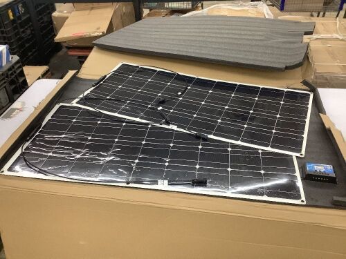 4pcs 600 Watt Flexible Monocrystalline Solar Panel for 12-48V Battery Charging with Charge Controller - Lot 658