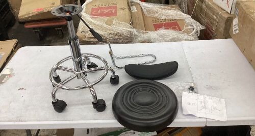 Adjustable Rolling Stool with Back  - Lot 496