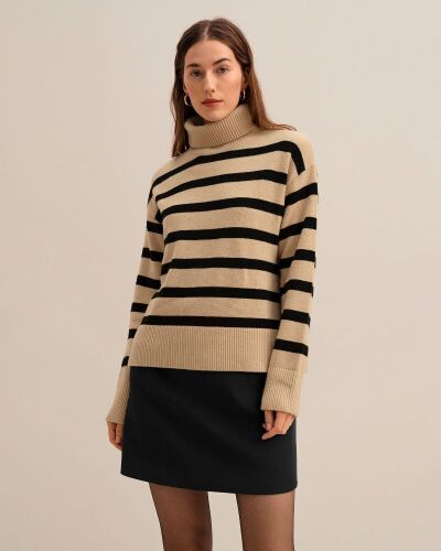 LilySilk The Tarra Stripe Sweater, Medium  - Lot 581