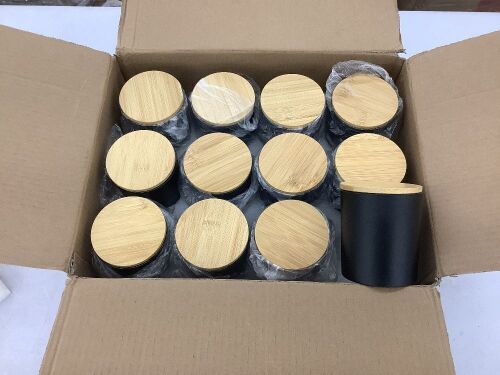 Aroparc Candle Jars with Lids, Matte Black with Gold Interior, 12 Pcs - Lot 271