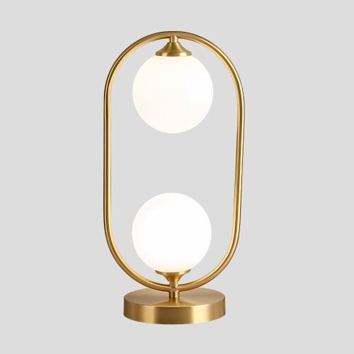 Fulesi Gold Modern Table Lamp with White Glass Shades - Lot 463