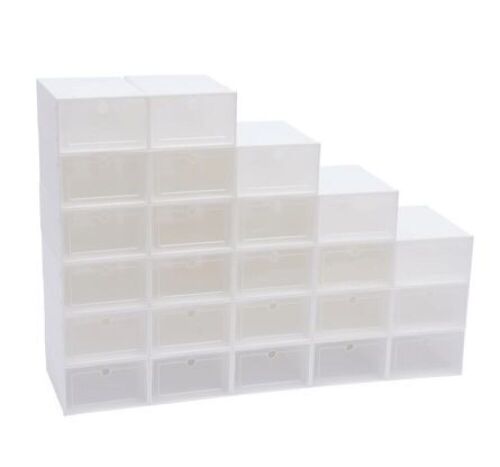 Foldable Plastic Shoe Storage Boxes, 24 Pcs  - Lot 474