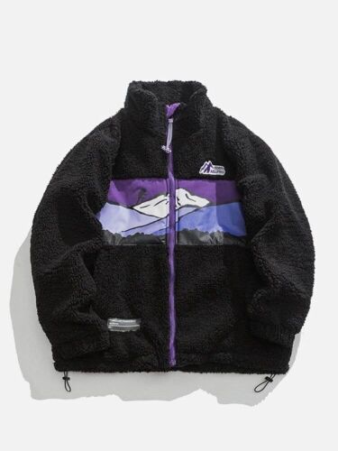 Aelfric Eden Mountains Patchwork Sherpa Coat, Medium  - Lot 479