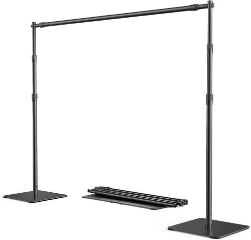 ShowMaven Heavy Duty 8x10 ft Adjustable Photo Backdrop Stand with Steel Base  - Lot 429