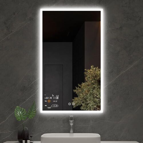 Evokor 24 x 40 Inch Led Smart Bathroom Mirror with Lights, Anti Fog, Vertical - Lot 85