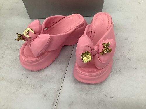 Bowknot Square Toe Platform Slides, Size 8.5  - Lot 434