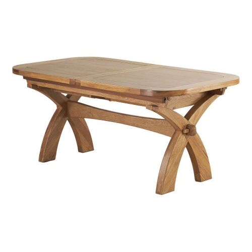 Hercules 6' x 3'3"  Natural Solid Oak Extending Crossed Leg Dining Table  - Lot 13