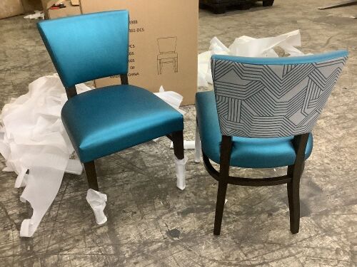 Charter Upholstered Dining Chair, High Quality, 19" Wide 20" Deep Seat, Set of 2  - Lot 40E