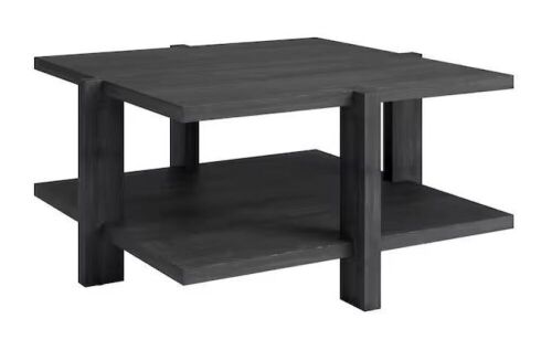 Ingrid 35 in. Charcoal Gray Square MDF Coffee Table - Lot 60