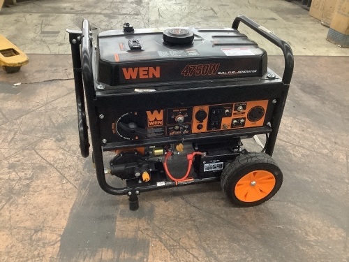 WEN DF475X 4750-Watt 120-Volt/240-Volt Dual Fuel Electric Start Portable Generator with Wheel Kit and CO Shutdown Sensor - Lot 141