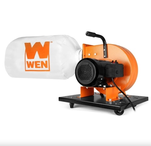 WEN DC3474 7.4-Amp Rolling Dust Collector with Induction Motor, 15-Gallon Bag and Optional Wall Mount - Lot 158