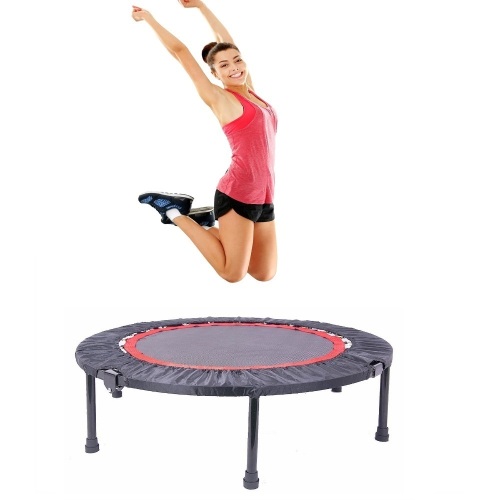 Mini Trampoline 40 Inch Exercise Trampoline Indoor Sports Fitness Rebounder Trampoline with Safety Pad, Max. Load 300 LBS,Black and Red - Lot 102A