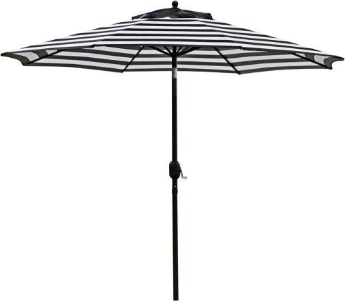 Sunnyglade 9' Patio Umbrella Outdoor Table Umbrella with 8 Sturdy Ribs (Black and White) - Lot 220