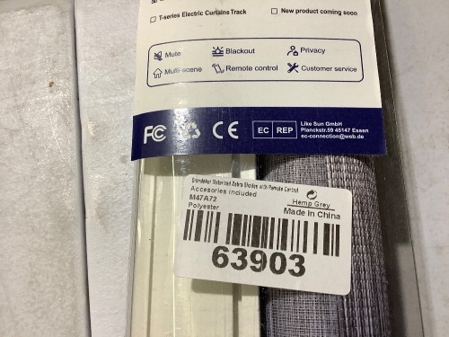 motorized roller blind with remote control 52in wide - Lot 221