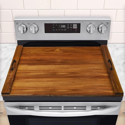 Noodle Board Stove Cover-Electric Stove Top Cover Gas Stove Top with Handles, Wooden Stovetop Cover Oven Covers Sink Cover20"L x 2"W x 18"Th - Lot 53