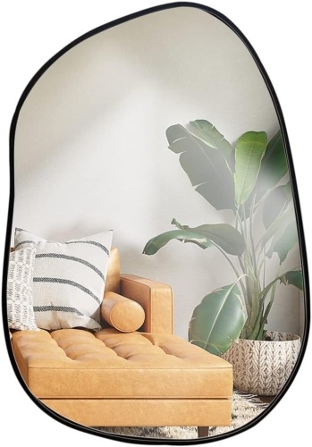 Mirrorize Irregular Asymmetrical Modern Abstract Wall Mirror Decor for Living Room Bathroom Bedroom Entryway 19"X27" - Lot 54
