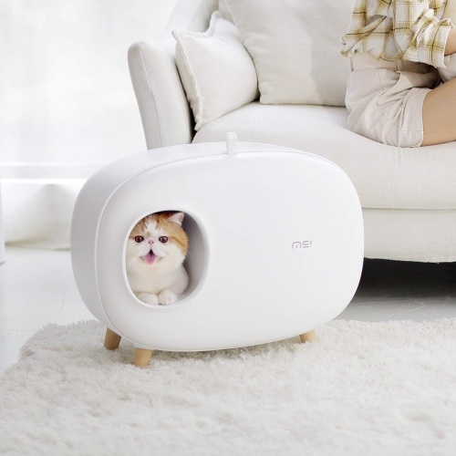 MS Cat Litter Box for Easier Handling of Cat Litter, Enclosed Design, Easy to Clean, Prevent Sand Leakage, Easy Assembly  - Lot 87