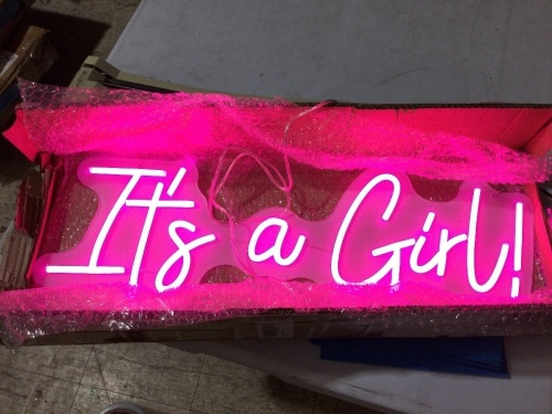 Its a girl neon sign  - Lot 292