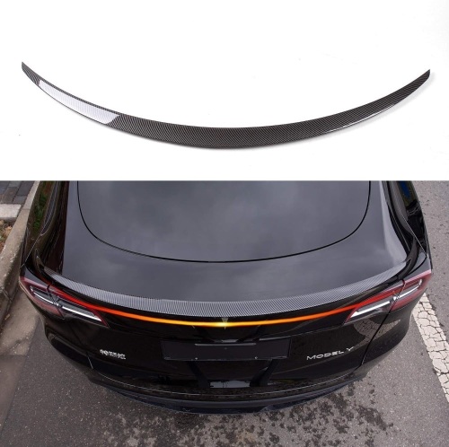 Xipoo Spoiler Compatible with Tesla Model Y Spoiler Original Rear Spoiler Wing Lip Replacement for 2020 2021 2022 2023 Tesla Model Y Accessories(Glossy Carbon Fiber)  - Lot 359