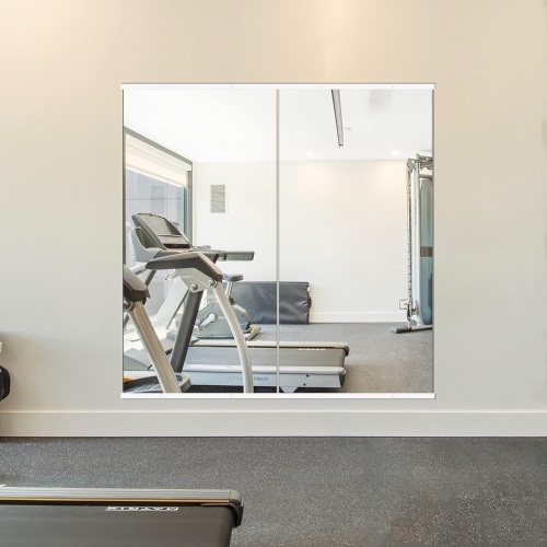 Home Gym Mirror, Large Full Body Mirror for Yoga, Fitness, 48''x24''x2PCS, Glass Frameless Mirror for Wall Mounted, Wall Mirror for Home Gym, Garage, Bedroom, Bathroom (White - 48'' x 24'' - 2PCS) - Lot 364