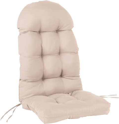  Adirondack Chair Cushion, Rocking Chair Cushion with Ties, High Back Patio Chair Pad Indoor or Outdoor, Sunscreen Waterproof and Fade-Resistant, 44x19x4 inch, Beige, 1-Pack   - Lot 225