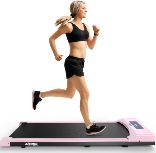 KRISRATE Walking Pad Treadmill Under Desk, Electric Under Desk Treadmill Quiet, Flat Portable Treadmill with LED Display and Remote Control, Installation-Free Walking Treadmills for Home Office  - Lot 234