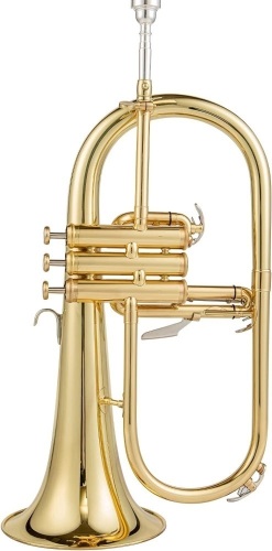 AUROSUS Trigger Flugelhorn with 3rd valve trigger brass flugelhorn yellow Brass Bell Lacquer finish Professional flugelhorns musical instrument - Lot 246