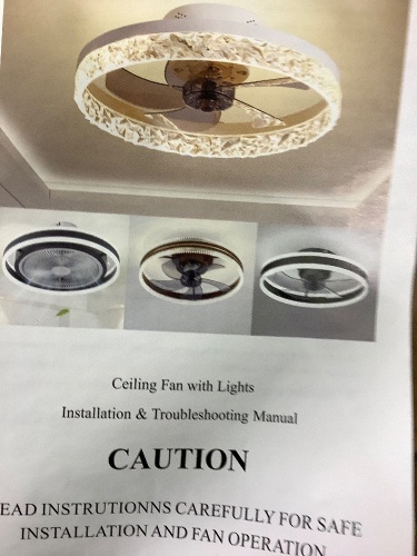 ceiling fan with light  - Lot 60