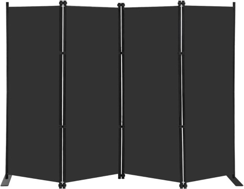 MAYOLIAH 4 Panel Room Divider Screen 6Ft Tall Foldable Privacy Dividers Indoor Wall Partition Room Separator Black - Lot 342