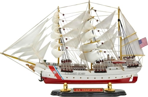 SAILINGSTORY Wooden Model Ship US Coast Guard Eagle Barque Ship Model Sailboat Decor USCG 1936 Replica Medium - Lot 333A