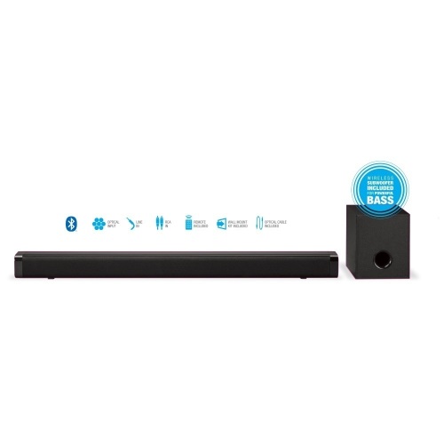iLive v5.0 Bluetooth 2.1 Channel 32" Soundbar with Wireless Subwoofer, ITBSW222B, Black - Lot 7875