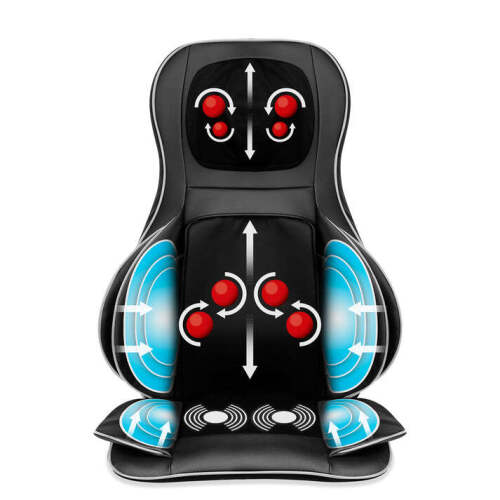 Air Compression Shiatsu Neck & Back Massager Seat w/ Heat, Rolling Massage - Lot 7791