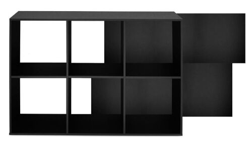 6-Cube Bookshelf, 13.5in Storage Display w/ Removable Panels, Customizable  - Lot 626