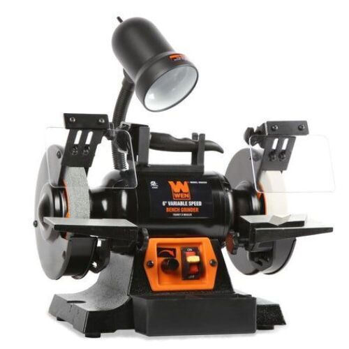 WEN BG625V 2.5-Amp 6-Inch Variable Speed Bench Grinder with Flexible Work Light - Lot 649