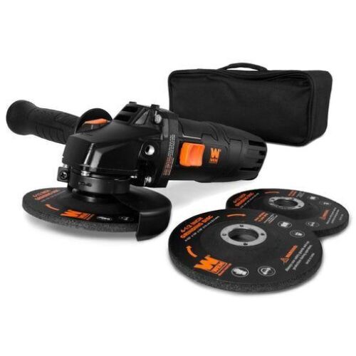 WEN 94475 7.5-Amp 4-1/2-Inch Angle Grinder with Reversible Handle, Three Grinding Discs, and Carrying Case - Lot 653