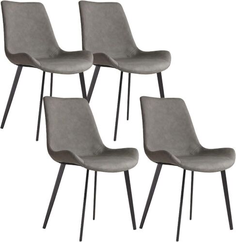  Modern Mid Century Faux Leather Dining Chair, Set of 4  - Lot 228