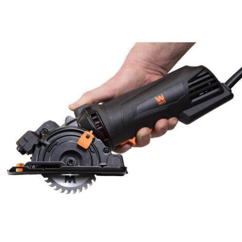 WEN 36704 4.2-Amp 3-3/8-Inch Plunge Cut Compact Circular Saw with Laser, Carrying Case, and Three Blades - Lot 238