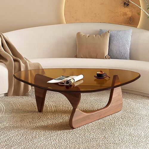 Triangle Glass Top Coffee Table, 32.3" x 22.4" x 16"  - Lot 595