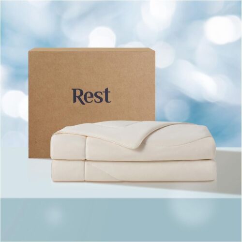 REST Evercool Comforter Lightweight Cooling Down Alternative Blanket, Ivory 68" x 90"  - Lot 582