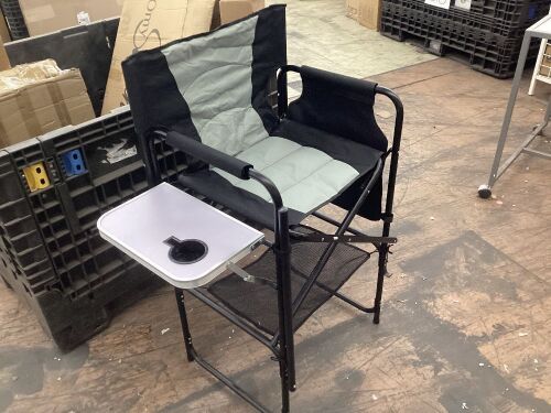 Folding Directors Camp Chair with Side Table - Lot 584
