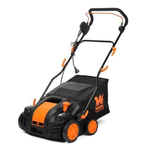 WEN DT1516 16-Inch 15-Amp 2-in-1 Electric Dethatcher and Scarifier with Collection Bag - Lot 429