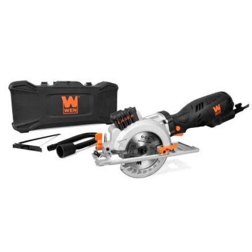 WEN 3625 5-Amp 4-1/2-Inch Beveling Compact Circular Saw with Laser and Carrying Case - Lot 458