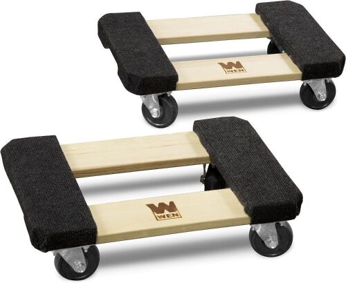 WEN 721218 1000 lbs. Capacity 12 in. x 18 in. Hardwood Furniture Dolly, 2 Pack - Lot 444