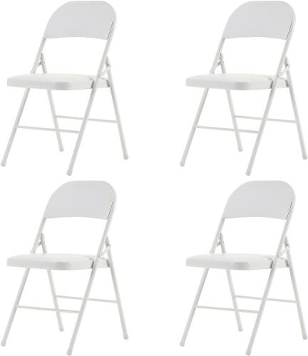 White Folding Chairs, 4 Pack  - Lot 349