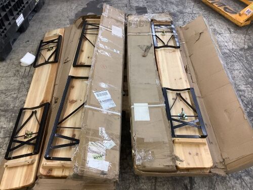 Lot of (2) 3-Piece Folding Bench and Table Set - One Has Damaged Bench - Lot 357