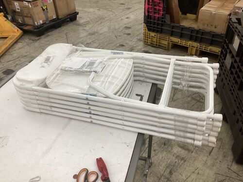 White Folding Chairs, Set of 6 - Lot 360